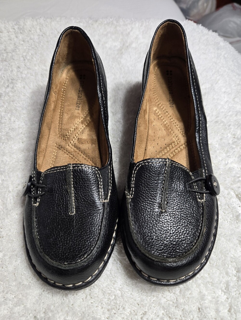 Naturalizer Women's Black Leather Loafer Pumps Sz 8